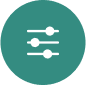 A green circle with three different levels of the same level.