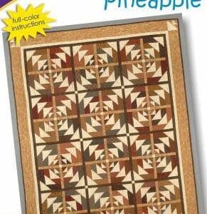 A quilt pattern with brown and tan designs.