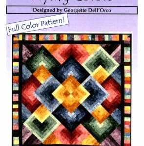 A quilt with colorful squares and a border around it.