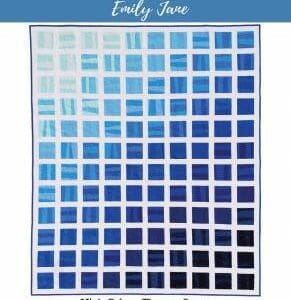 A blue and white tile mosaic with the name emily jane