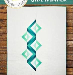 A picture of a card with a blue and green design.