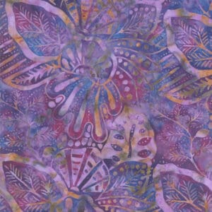 Colorful butterflies with intricate patterns on a textured purple background.