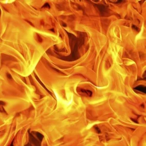 Close-up view of bright orange and yellow flames.