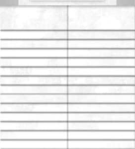 Close-up of a lined notebook page with a vertical margin line.