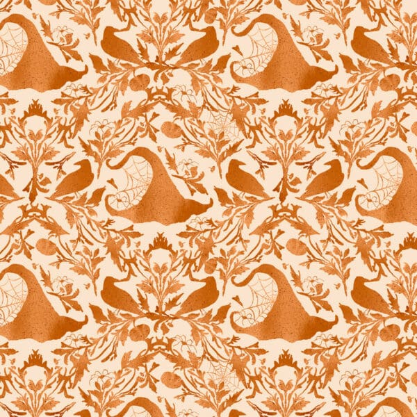 Hocus Pocus Witch Hat Damask Fabric