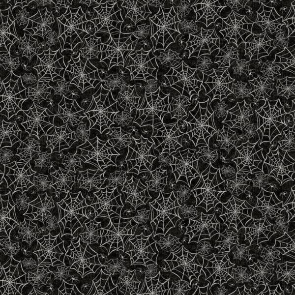 Hocus Pocus All Over Web Black Fabric