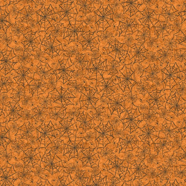 Hocus Pocus All Over Web Orange Fabric