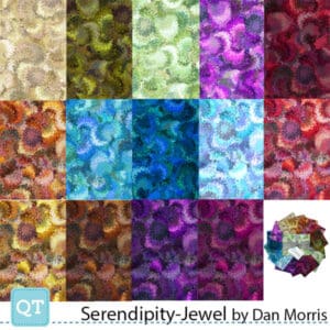 Colorful mosaic of jewel-like patterns in various hues.