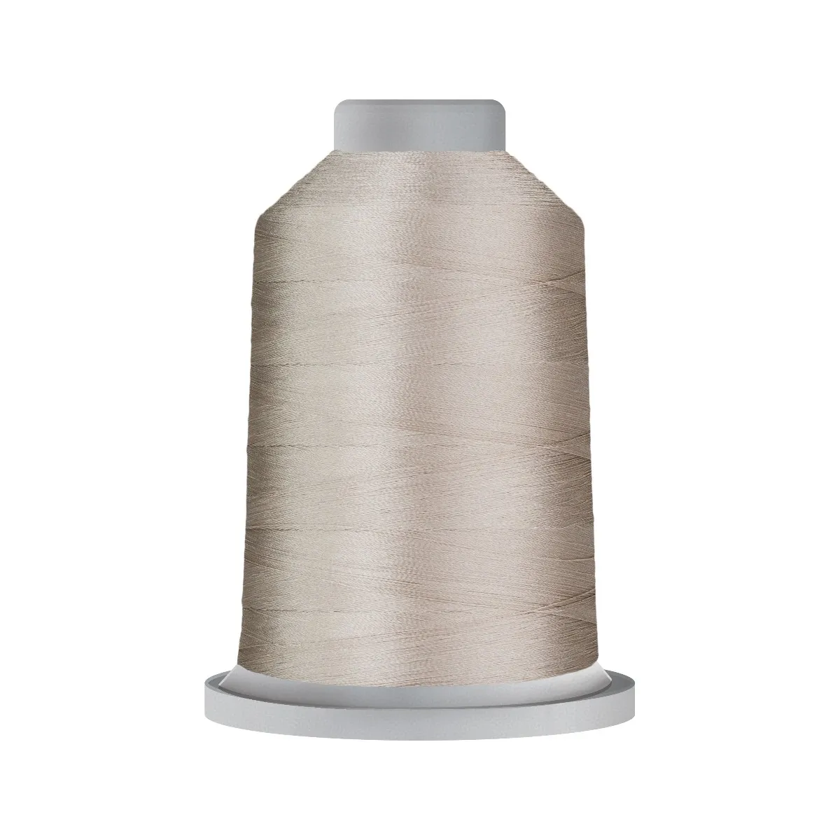 Neutral beige sewing thread cone on white