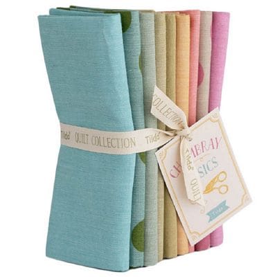 Pastel fat-quarter fabric bundle with tag