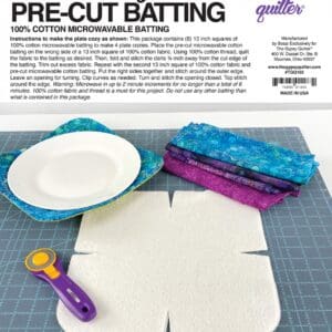 Quilting plate cozy kit with fabric and cutter